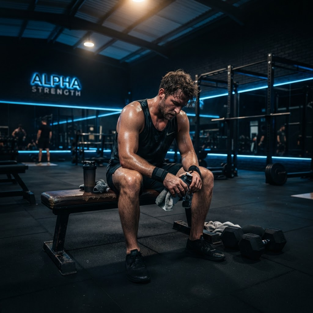 Atleta determinato dopo un allenamento intenso