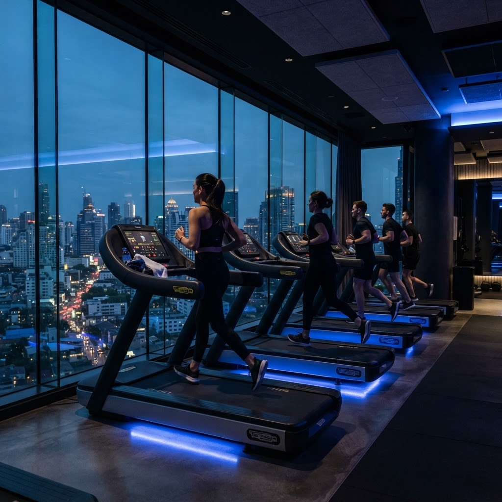 Area cardio con vista panoramica